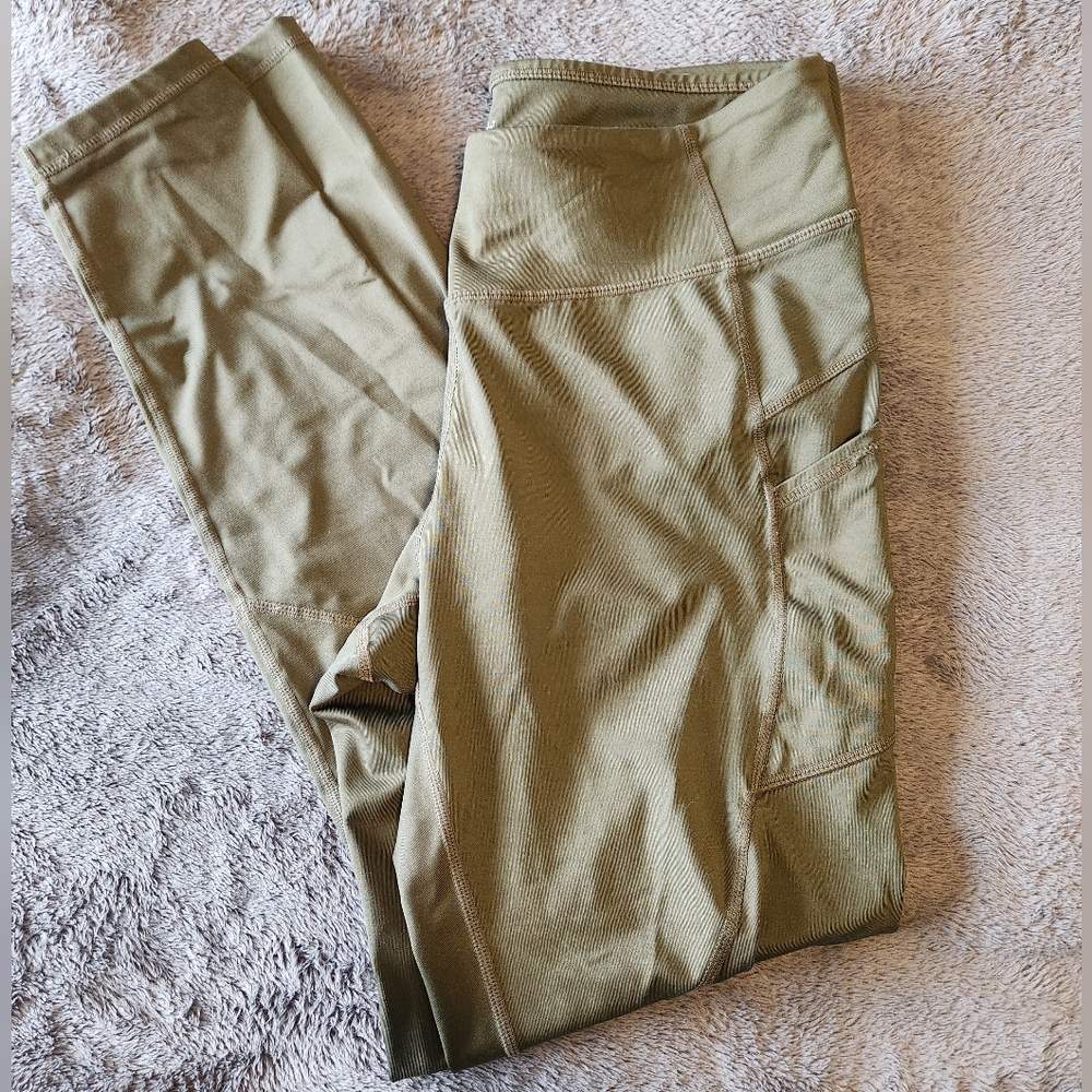 Joe Fresh Olive Green Active Leggings with Pocket